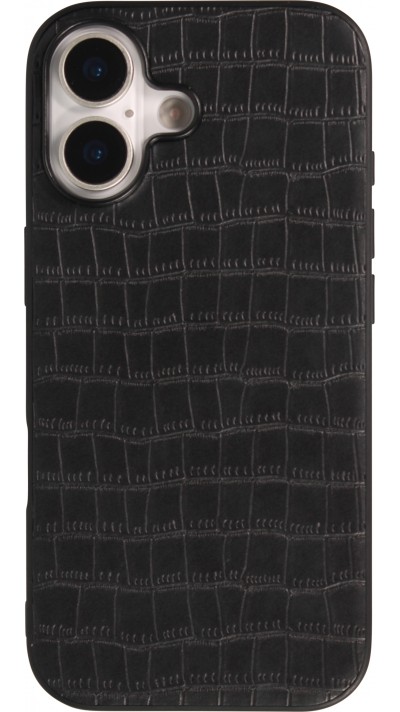 iPhone 17 Case H&uuml;lle - Crocodile-Look Silikon semi-rigide elegant und strapazierf&auml;hig - Schwarz