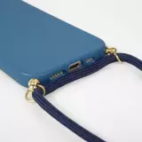 iPhone 17 Pro Max Case Hülle - Bio Eco-Friendly Vegan mit Handykette Necklace blau