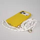 iPhone 17 Pro Max Case Hülle - Bio Eco-Friendly Vegan mit Handykette Necklace - Gelb