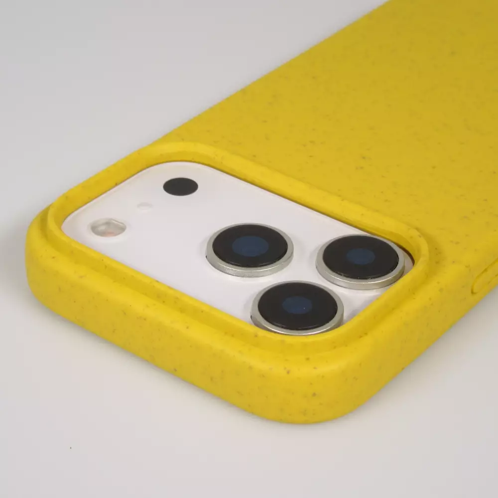 iPhone 17 Pro Max Case Hülle - Bio Eco-Friendly Vegan mit Handykette Necklace - Gelb
