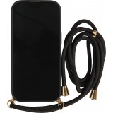 iPhone 17 Pro Max Case Hülle - Bio Eco-Friendly Vegan mit Handykette Necklace - Schwarz