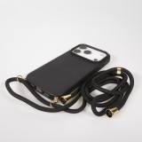 iPhone 17 Pro Max Case Hülle - Bio Eco-Friendly Vegan mit Handykette Necklace - Schwarz