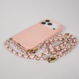iPhone 17 Pro Case Hülle - Bio Eco-Friendly Vegan mit Handykette Necklace - Rosa