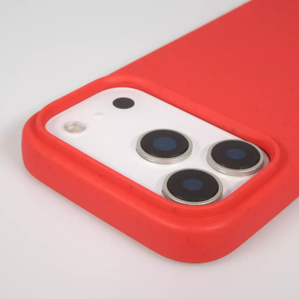 iPhone 17 Pro Max Case Hülle - Bio Eco-Friendly Vegan mit Handykette Necklace - Rot