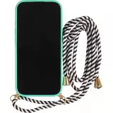 iPhone 17 Pro Max Case Hülle - Bio Eco-Friendly Vegan mit Handykette Necklace - Türkis