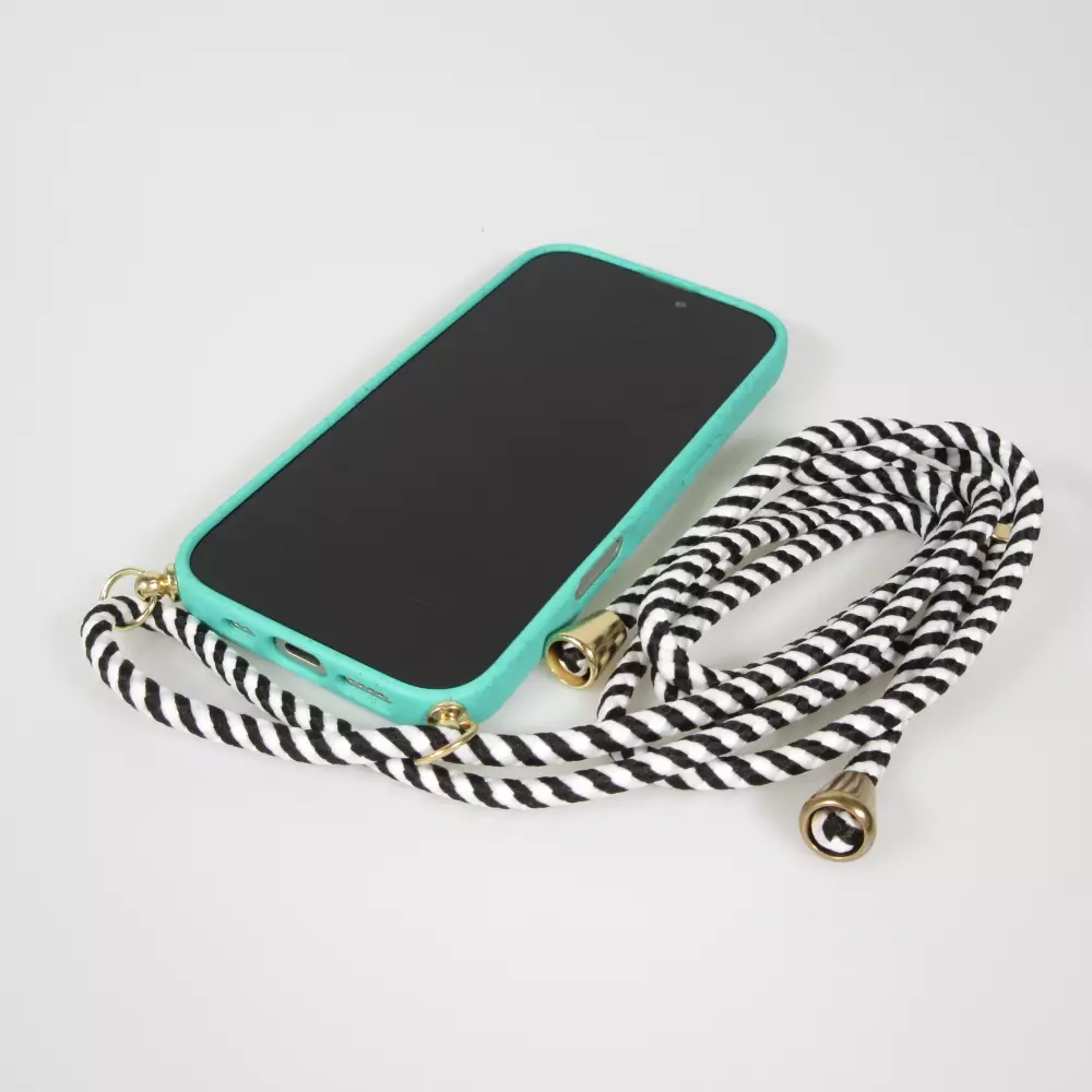 iPhone 17 Pro Max Case Hülle - Bio Eco-Friendly Vegan mit Handykette Necklace - Türkis