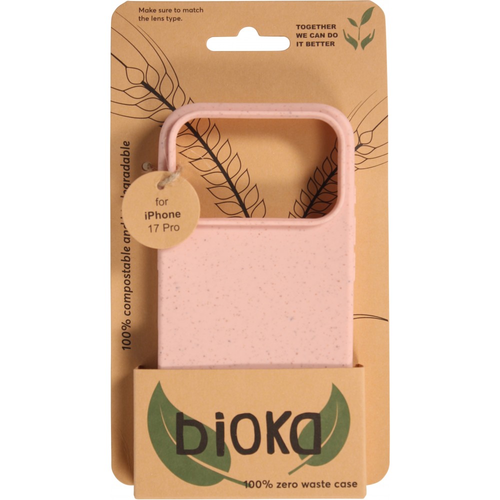 Hülle iPhone 17 Pro - Bioka Biologisch Abbaubar Eco-Friendly Kompostierbar - Rosa