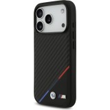 iPhone 17 Pro Case Hülle - BMW M Carbon Tricolor Line MagSafe kompatible Premium Schutz - Schwarz