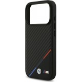 iPhone 17 Pro Case Hülle - BMW M Carbon Tricolor Line MagSafe kompatible Premium Schutz - Schwarz