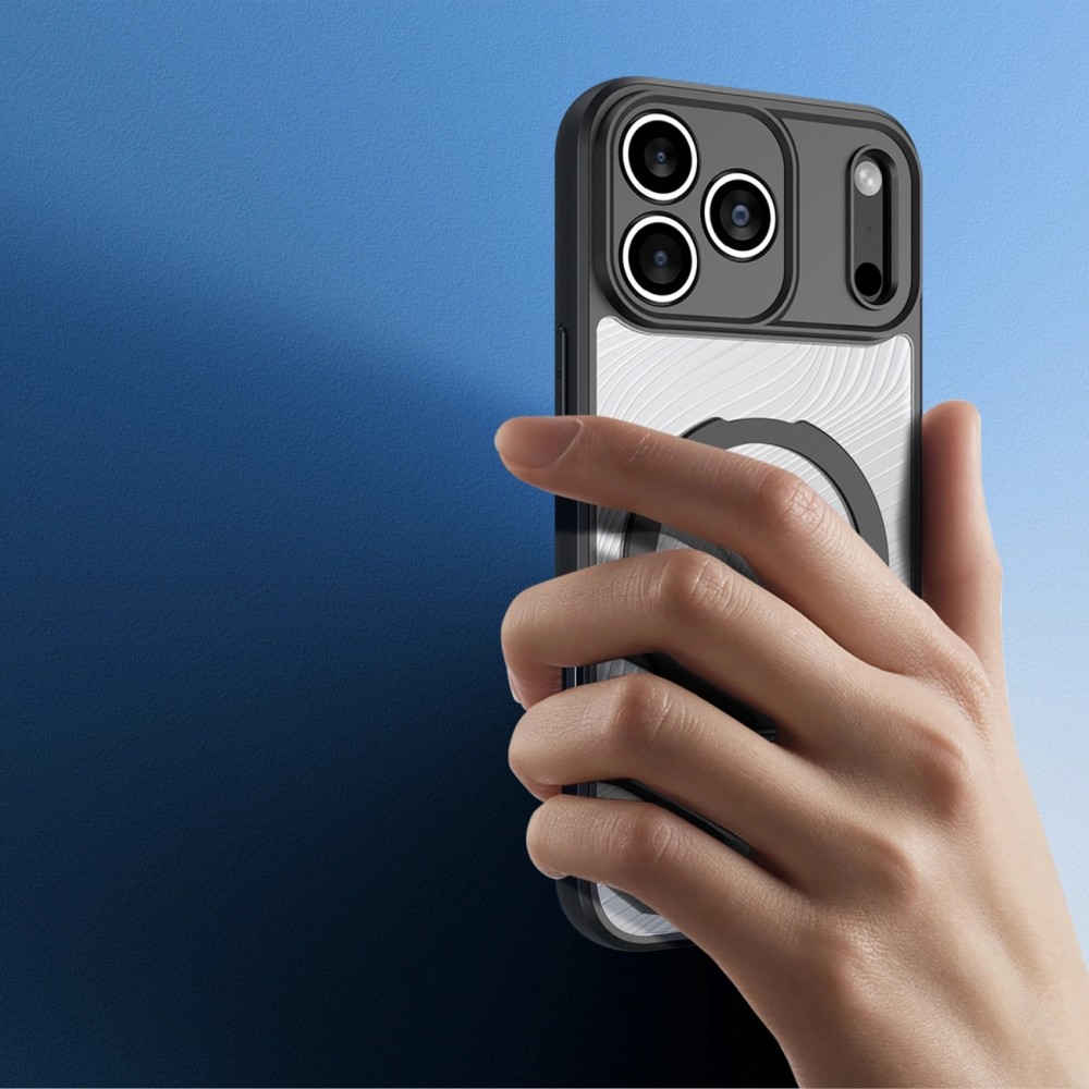 iPhone 17 Pro Case Hülle - Dux Ducis Aimo Mag Serie mit Halterung und Magnetring - Schwarz