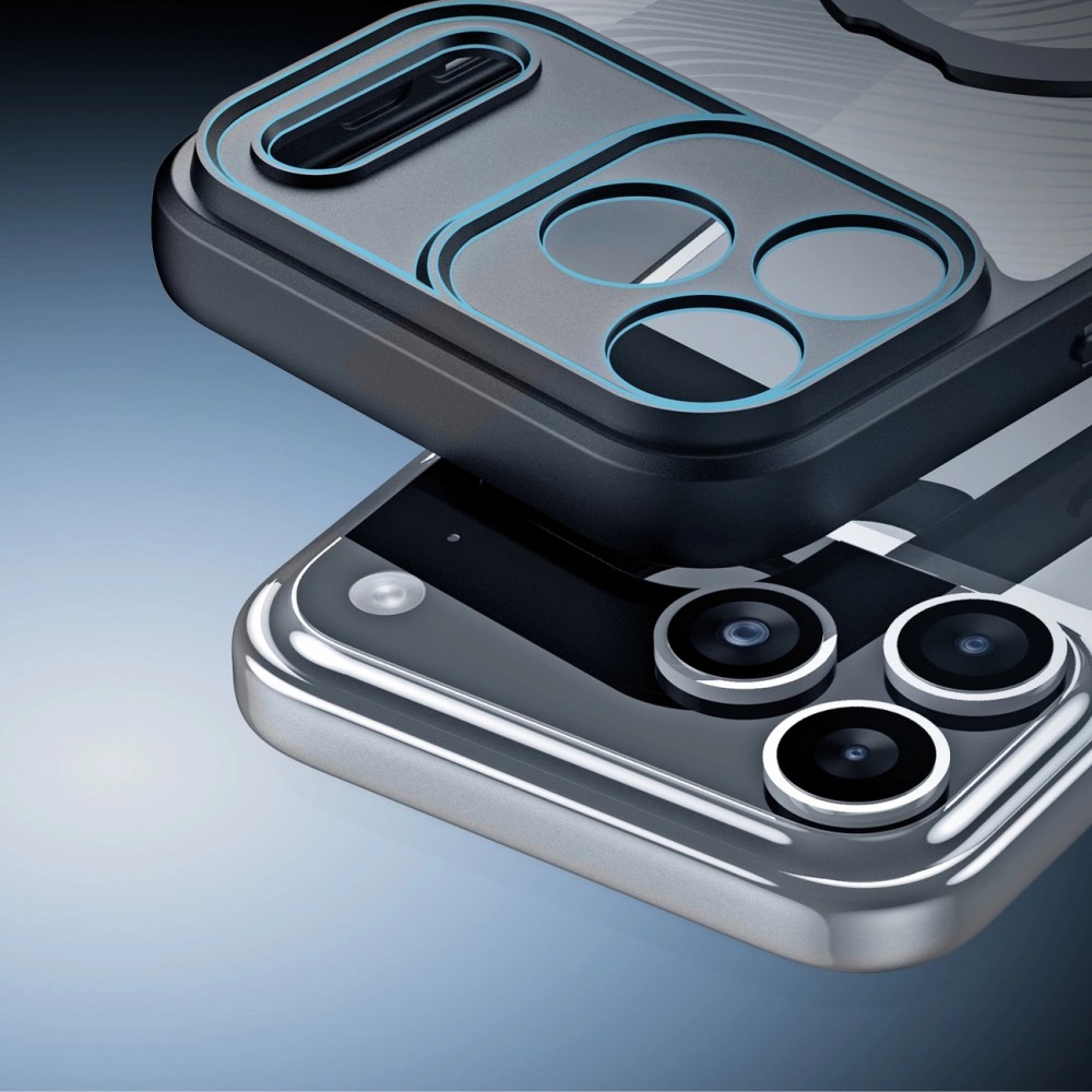 iPhone 17 Pro Case Hülle - Dux Ducis Aimo Mag Serie mit Halterung und Magnetring - Schwarz