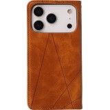Hülle iPhone 17 Pro - Flip Geometrisch - Hellbraun