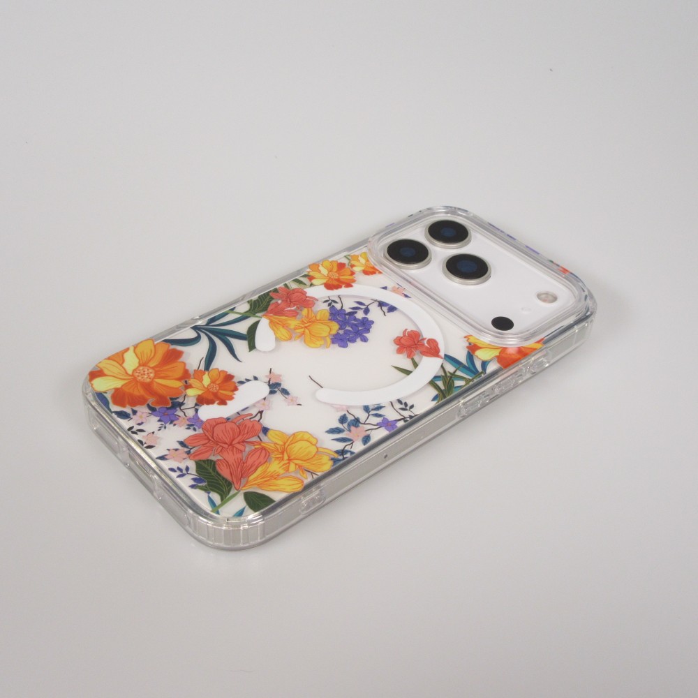 iPhone 17 Pro Case Hülle - Floral MagSafe Silikonhülle Lianen robust - Multicolor