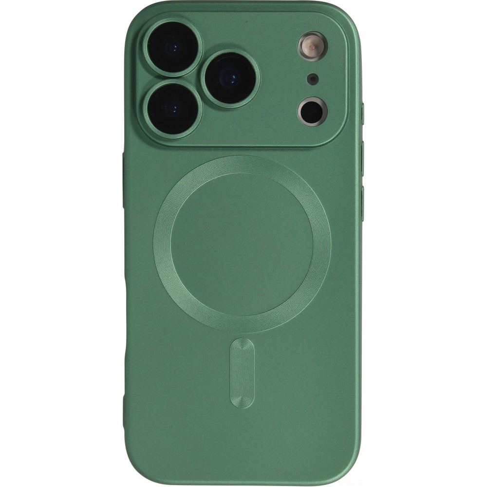 iPhone 17 Pro Max Case Hülle - Gummi weich mit Kameraschutzglas MagSafe - Grün