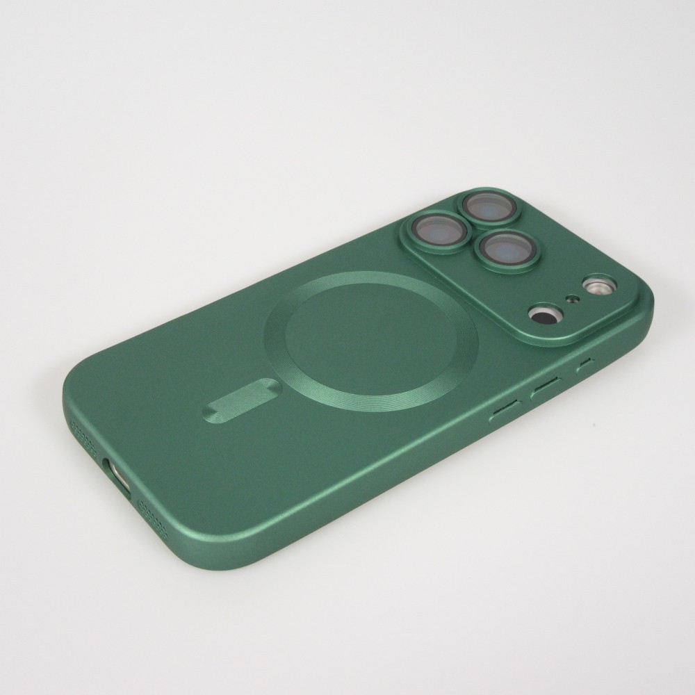 iPhone 17 Pro Max Case Hülle - Gummi weich mit Kameraschutzglas MagSafe - Grün