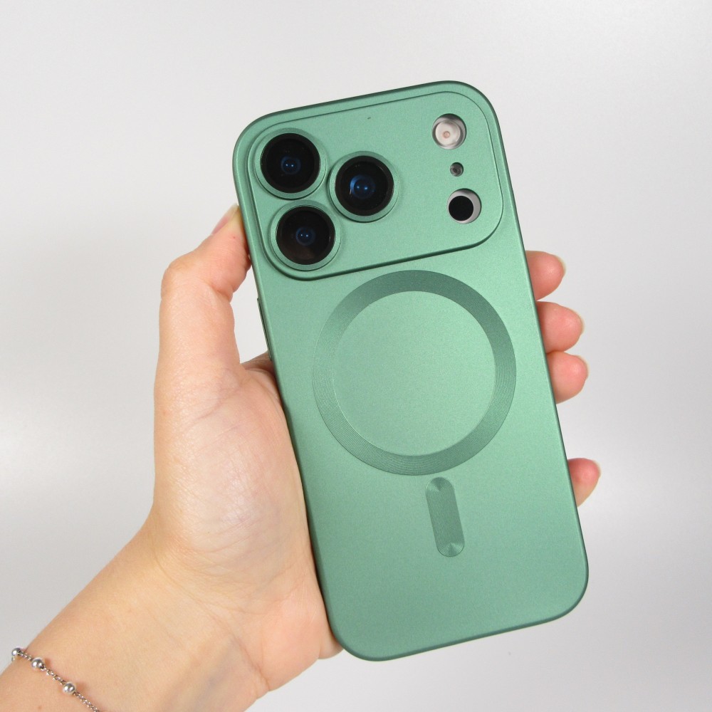 iPhone 17 Pro Max Case Hülle - Gummi weich mit Kameraschutzglas MagSafe - Grün