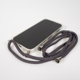 Hülle iPhone 17 Pro Max - Gummi transparent mit Seil - Grau