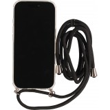 Hülle iPhone 17 Pro Max - Gummi transparent mit Seil - Schwarz