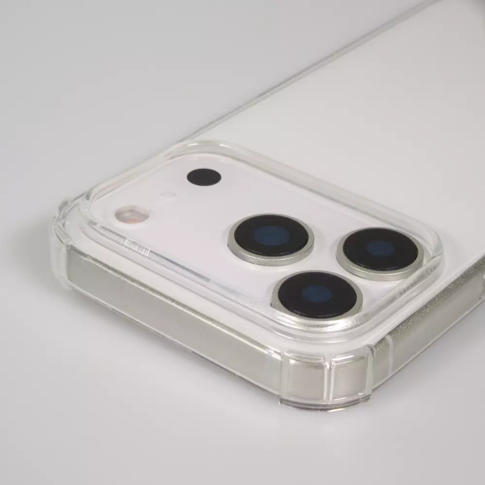 Hülle iPhone 17 Pro - Gummi transparent mit Seil - Schwarz