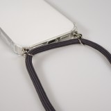 Hülle iPhone 17 Pro Max - Gummi transparent mit Seil - Schwarz