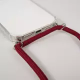 Hülle iPhone 17 Pro Max - Gummi transparent mit Seil - Rot