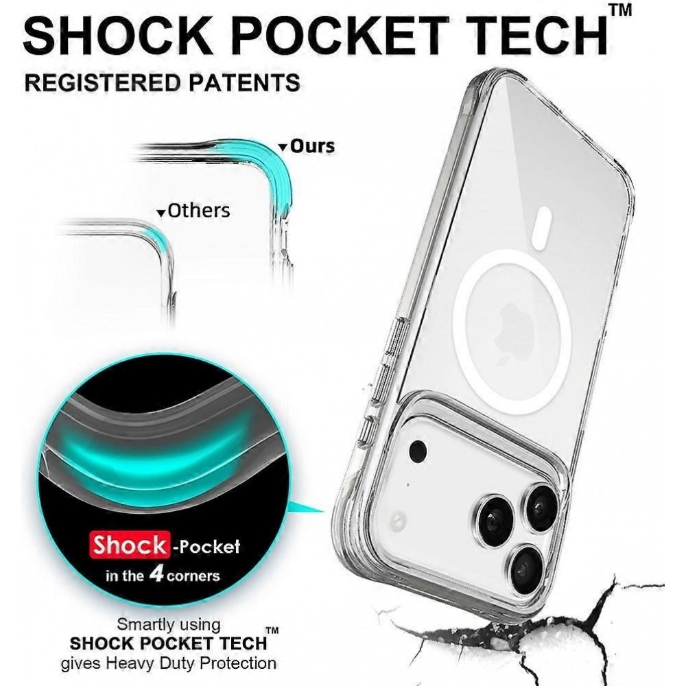Hülle iPhone 17 Pro - MagSafe kompatibel Gummi transparent TPU Silikon