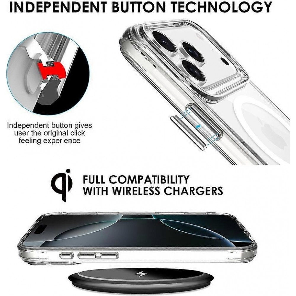 Hülle iPhone 17 Pro - MagSafe kompatibel Gummi transparent TPU Silikon