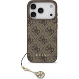 iPhone 17 Pro Case Hülle - Guess 4G Charm Elegante Schutz Raffiniertes Design Trendaccessoire - Braun