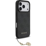 iPhone 17 Pro Case Hülle - Guess 4G Charm Elegante Schutz Raffiniertes Design Trendaccessoire - Grau