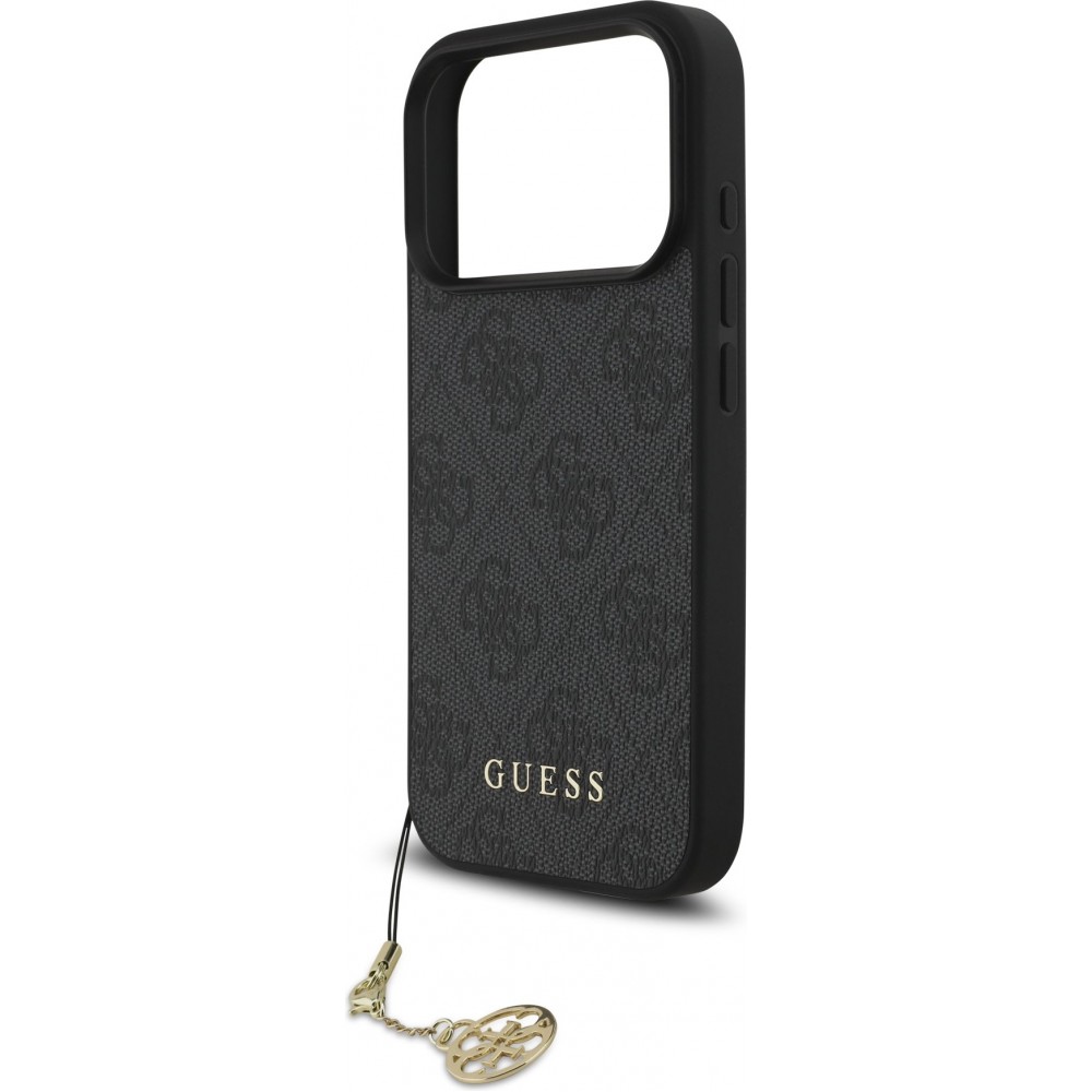 iPhone 17 Pro Case Hülle - Guess 4G Charm Elegante Schutz Raffiniertes Design Trendaccessoire - Grau