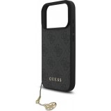 iPhone 17 Pro Case Hülle - Guess 4G Charm Elegante Schutz Raffiniertes Design Trendaccessoire - Grau
