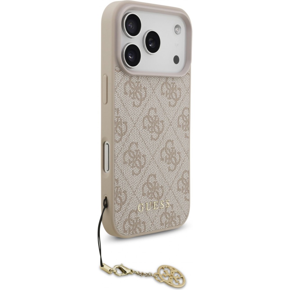 iPhone 17 Pro Case Hülle - Guess 4G Charm Elegante Schutz Raffiniertes Design Trendaccessoire - Rosa