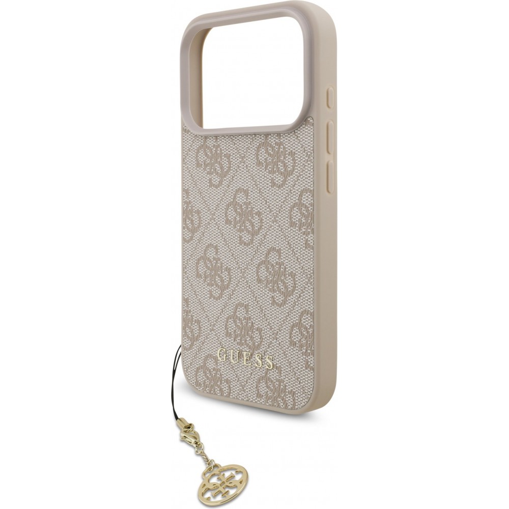iPhone 17 Pro Case Hülle - Guess 4G Charm Elegante Schutz Raffiniertes Design Trendaccessoire - Rosa