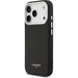 iPhone 17 Pro Case Hülle - Lacoste PU Leder Champs Elysees MagSafe elegante und langlebige Schutzhülle - Schwarz