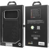 Coque iPhone 17 Pro Max - Audi TT MagSafe en cuir synthétique avec le logo en relief - Noir