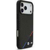 iPhone 17 Pro Max Case Hülle - BMW M Carbon Tricolor Line MagSafe kompatible Premium Schutz - Schwarz