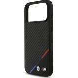 iPhone 17 Pro Max Case Hülle - BMW M Carbon Tricolor Line MagSafe kompatible Premium Schutz - Schwarz