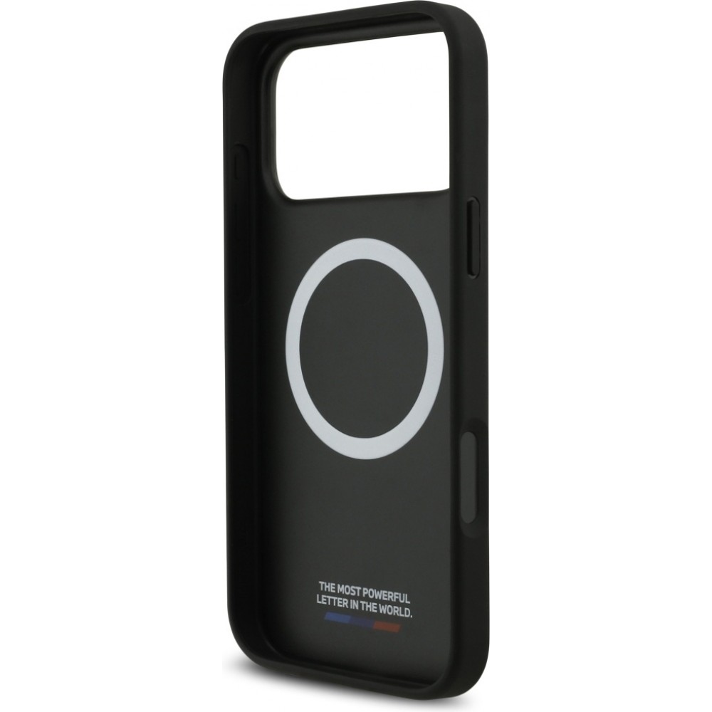 iPhone 17 Pro Max Case Hülle - BMW M Carbon Tricolor Line MagSafe kompatible Premium Schutz - Schwarz