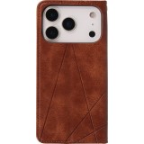 Hülle iPhone 17 Pro Max - Flip Geometrisch dunkel- Braun