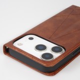 Hülle iPhone 17 Pro Max - Flip Geometrisch dunkel- Braun