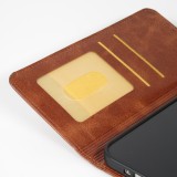 Hülle iPhone 17 Pro Max - Flip Geometrisch dunkel- Braun