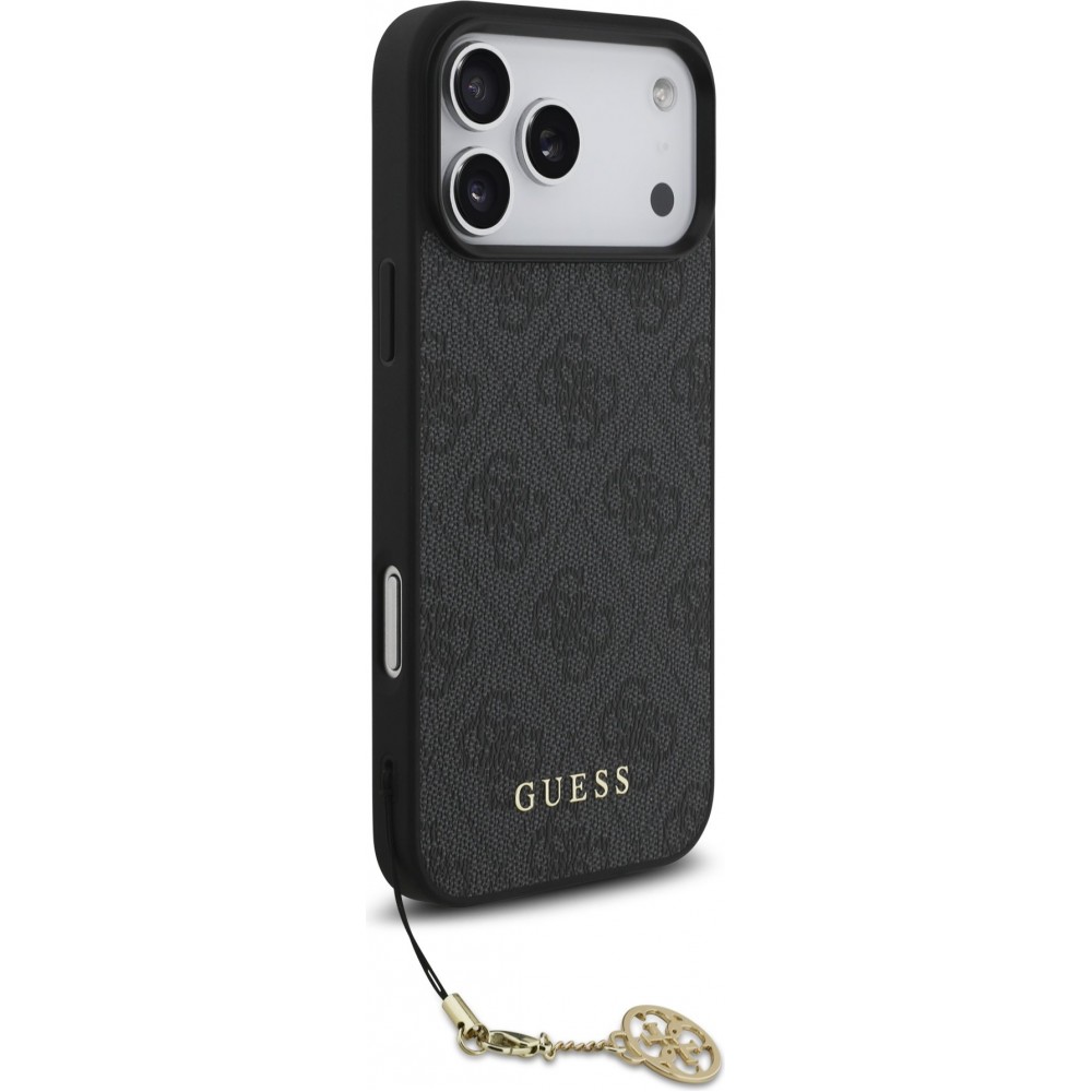 iPhone 17 Pro Max Case Hülle - Guess 4G Charm Elegante Schutz Raffiniertes Design Trendaccessoire - Grau