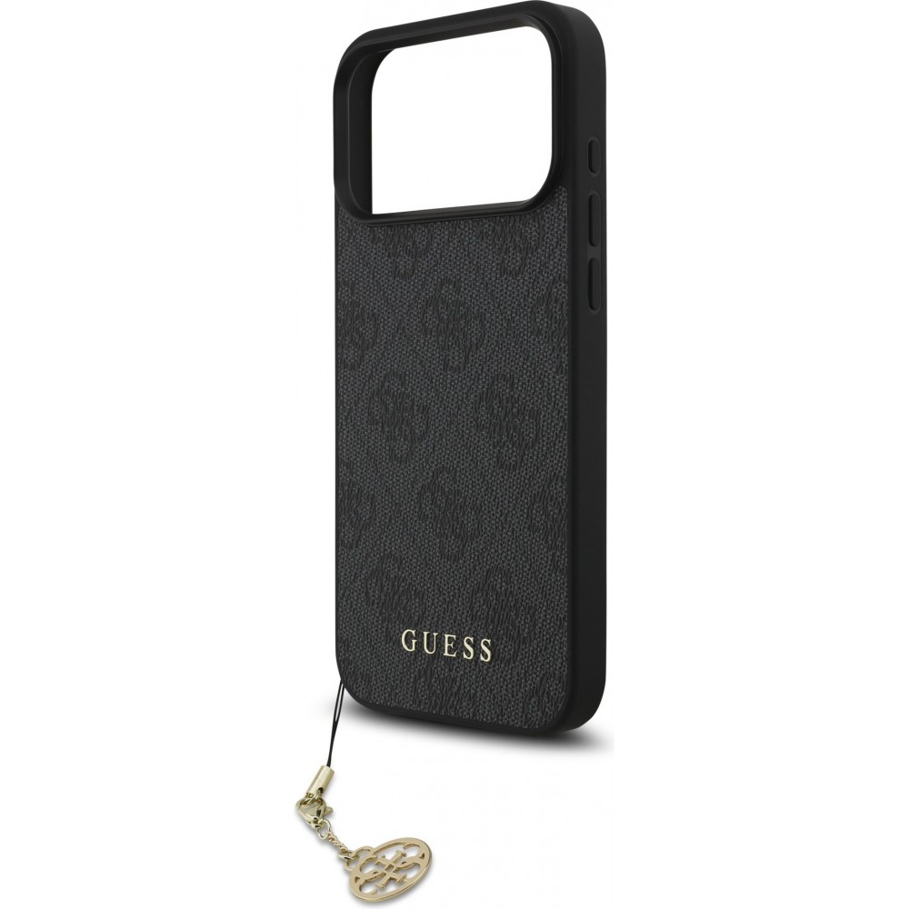 iPhone 17 Pro Max Case Hülle - Guess 4G Charm Elegante Schutz Raffiniertes Design Trendaccessoire - Grau