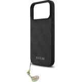 iPhone 17 Pro Max Case Hülle - Guess 4G Charm Elegante Schutz Raffiniertes Design Trendaccessoire - Grau