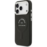 iPhone 17 Pro Max Case H&uuml;lle - Karl Lagerfeld PU RSG MagSafe Logo Elegant und Schutz - Schwarz