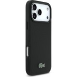 iPhone 17 Pro Max Case Hülle - Lacoste Iconic Petit Pique MagSafe mit Magnetportemonnaie - Schwarz
