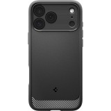 iPhone 17 Pro Max Case Hülle - Spigen Rugged Armor MagFit MagSafe kompatibel robust und langlebig - Schwarz