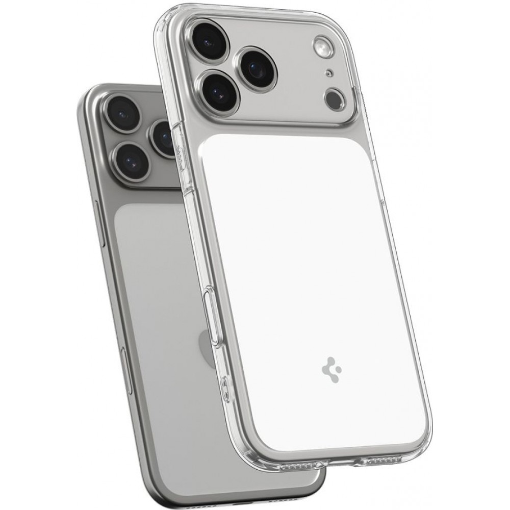 iPhone 17 Pro Max Case H&uuml;lle - Spigen Ultra Hybrid T MagFit MagSafe kompatibel transparent und robust - Transparent
