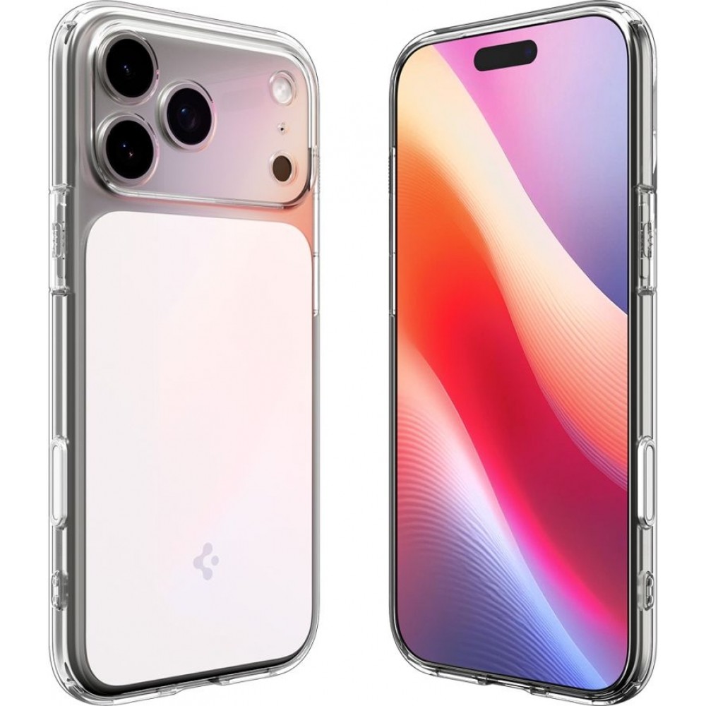 iPhone 17 Pro Max Case H&uuml;lle - Spigen Ultra Hybrid T MagFit MagSafe kompatibel transparent und robust - Transparent