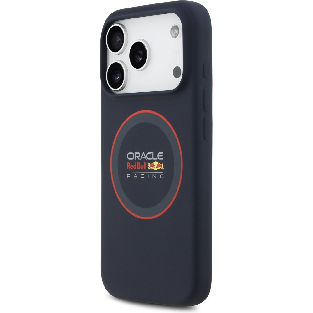 iPhone 17 Pro Case Hülle - Red Bull Racing MagSafe Silikonhülle mit rotem Ring - Blau